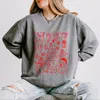Simply Sage Market Christmas Chalk Icons - Women's Lightweight Garment Dyed Sweatshirt In Gray