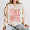 Simply Sage Market Christmas Chalk Icons - Women's Lightweight Garment Dyed Sweatshirt In Multi