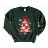 Simply Sage Market Christmas Tree Red Patchwork Print - Women's Graphic Sweatshirt In Green