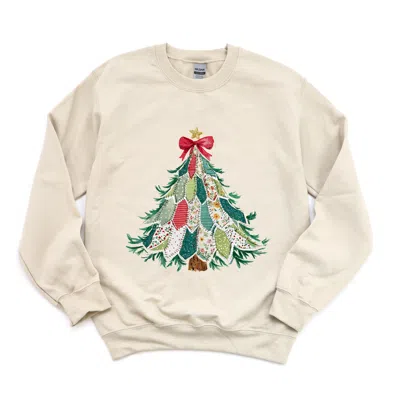 Simply Sage Market Christmas Tree Stitched - Women's Graphic Sweatshirt In Black