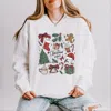 Simply Sage Market Christmas Vibes Sketched - Women's Lightweight Garment Dyed Sweatshirt In White