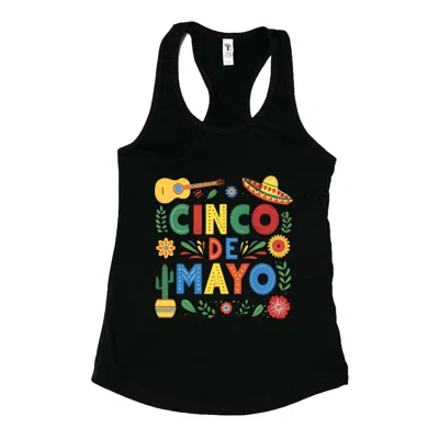 Simply Sage Market Cinco De Mayo Icons - Women's Graphic Racerback Tank Top In Black