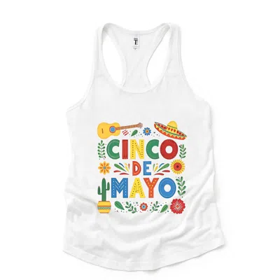 Simply Sage Market Cinco De Mayo Icons - Women's Graphic Racerback Tank Top In White