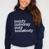 Simply Sage Market Comfy Indoorsy Cozy Homebody - Women's Graphic Hoodie In Blue