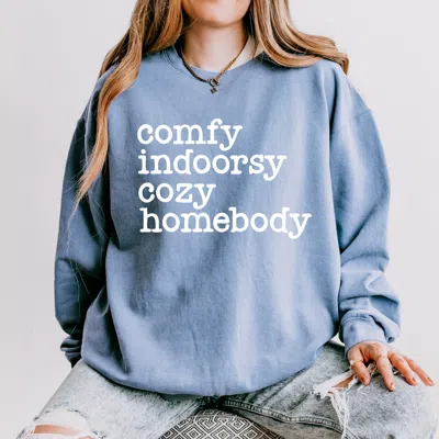 Simply Sage Market Comfy Indoorsy Cozy Homebody - Women's Lightweight Garment Dyed Sweatshirt In Multi
