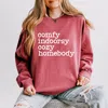 Simply Sage Market Comfy Indoorsy Cozy Homebody - Women's Lightweight Garment Dyed Sweatshirt In Pink