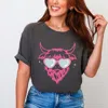 Simply Sage Market Cow Heart Glasses Glitter - Women's Garment Dyed Graphic T-shirt In Multi