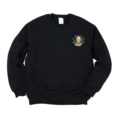 Simply Sage Market Embroidered Hot Cocoa Books - Women's Graphic Sweatshirt In Black
