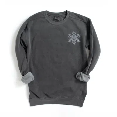 Simply Sage Market Embroidered Snowflake - Women's Garment Dyed Graphic Sweatshirt In Multi