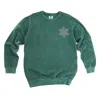 Simply Sage Market Embroidered Snowflake - Women's Garment Dyed Graphic Sweatshirt In Yellow