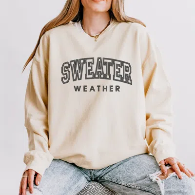 Simply Sage Market Embroidered Sweater Weather - Women's Lightweight Garment Dyed Sweatshirt In Multi
