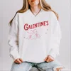 Simply Sage Market Galentine's Social Club Glitter - Women's Lightweight Garment Dyed Sweatshirt In White