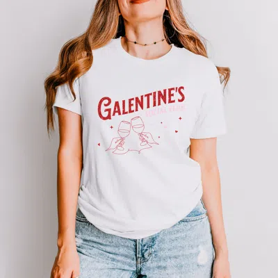 Simply Sage Market Galentine's Social Club Glitter - Women's Short Sleeve Graphic T-shirt In White