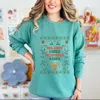Simply Sage Market Holiday Vibes Reindeer Rides Ugly Sweater - Women's Garment Dyed Graphic Sweatshirt In Green