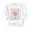 Simply Sage Market Holiday Vibes Reindeer Rides Ugly Sweater - Women's Garment Dyed Graphic Sweatshirt In White