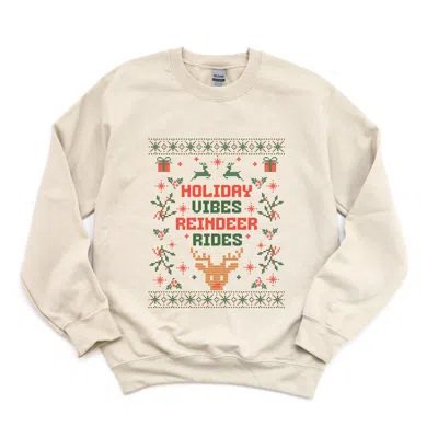 Simply Sage Market Holiday Vibes Reindeer Rides Ugly Sweater - Women's Graphic Sweatshirt In Black