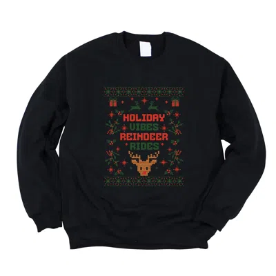 Simply Sage Market Holiday Vibes Reindeer Rides Ugly Sweater - Women's Graphic Sweatshirt In Multi