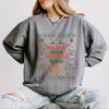 Simply Sage Market Holiday Vibes Reindeer Rides Ugly Sweater - Women's Lightweight Garment Dyed Sweatshirt In Gray