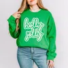 Simply Sage Market Holly Jolly Outline Puff - Women's Graphic Sweatshirt In Green