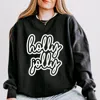 Simply Sage Market Holly Jolly Outline Puff - Women's Lightweight Garment Dyed Sweatshirt In Black