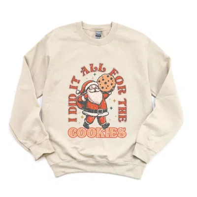 Simply Sage Market I Did It All For The Cookies Santa - Women's Graphic Sweatshirt In Black