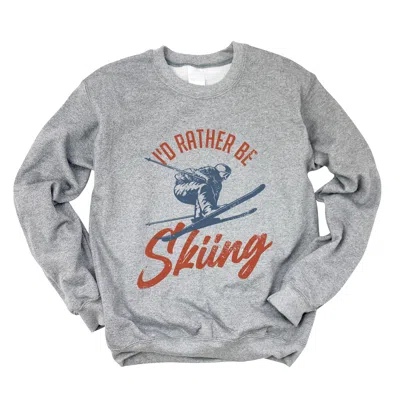 Simply Sage Market I'd Rather Be Skiing - Women's Graphic Sweatshirt In Multi