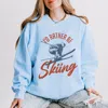 Simply Sage Market I'd Rather Be Skiing - Women's Lightweight Garment Dyed Sweatshirt In Blue