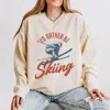 Simply Sage Market I'd Rather Be Skiing - Women's Lightweight Garment Dyed Sweatshirt In Multi