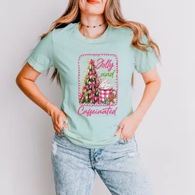 Simply Sage Market Jolly And Caffeinated - Women's Short Sleeve Graphic T-shirt In Green