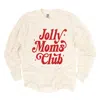 Simply Sage Market Merry Mom's Club Distressed - Women's Garment Dyed Long Sleeve Graphic T-shirt In Multi