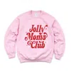 Simply Sage Market Jolly Mom's Club Distressed - Women's Graphic Sweatshirt In Pink