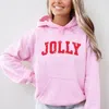 Simply Sage Market Jolly Varsity Arched Distressed - Women's Graphic Hoodie In Pink