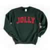 Simply Sage Market Jolly Varsity Arched Distressed - Women's Graphic Sweatshirt In Green