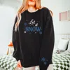 Simply Sage Market Let It Snow Snowflakes - Women's Lightweight Garment Dyed Sweatshirt In Black