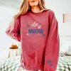 Simply Sage Market Let It Snow Snowflakes - Women's Lightweight Garment Dyed Sweatshirt In Pink
