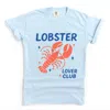 Simply Sage Market Lobster Lover Club - Women's Garment Dyed Graphic T-shirt In Blue