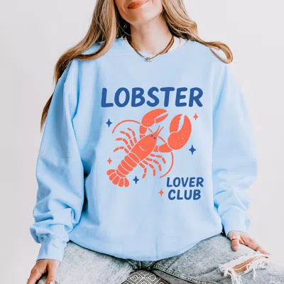 Simply Sage Market Lobster Lover Club - Women's Lightweight Garment Dyed Sweatshirt In Blue
