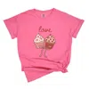 Simply Sage Market Love Cursive Cupcakes Coquette - Women's Garment Dyed Graphic T-shirt In Multi