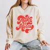 Simply Sage Market Make It Merry Cursive Distressed - Women's Lightweight Garment Dyed Sweatshirt In Multi