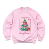 Simply Sage Market Merry & Bright Bow Tree - Women's Graphic Sweatshirt In Pink