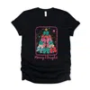 Simply Sage Market Merry & Bright Bow Tree - Women's Short Sleeve Graphic T-shirt In Black