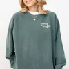 Simply Sage Market Merry And Bright Cursive Embroidery - Women's Garment Dyed Graphic Sweatshirt In Yellow