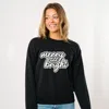 Simply Sage Market Merry & Bright Outline Puff - Women's Graphic Sweatshirt In Black