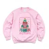 Simply Sage Market Merry & Bright Bow Tree - Women's Graphic Sweatshirt In Pink