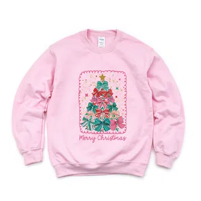 SIMPLY SAGE MARKET MERRY CHRISTMAS BOW TREE - WOMEN'S GRAPHIC SWEATSHIRT