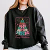 Simply Sage Market Merry Christmas Bow Tree - Women's Lightweight Garment Dyed Sweatshirt In Black