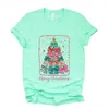 Simply Sage Market Merry Christmas Bow Tree - Women's Short Sleeve Graphic T-shirt In Green