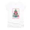 Simply Sage Market Merry Christmas Bow Tree - Women's Short Sleeve Graphic T-shirt In White