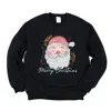 Simply Sage Market Merry Christmas Santa Stripes - Women's Graphic Sweatshirt In Multi