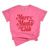 Simply Sage Market Merry Mom's Club Distressed - Women's Garment Dyed Graphic T-shirt In Multi